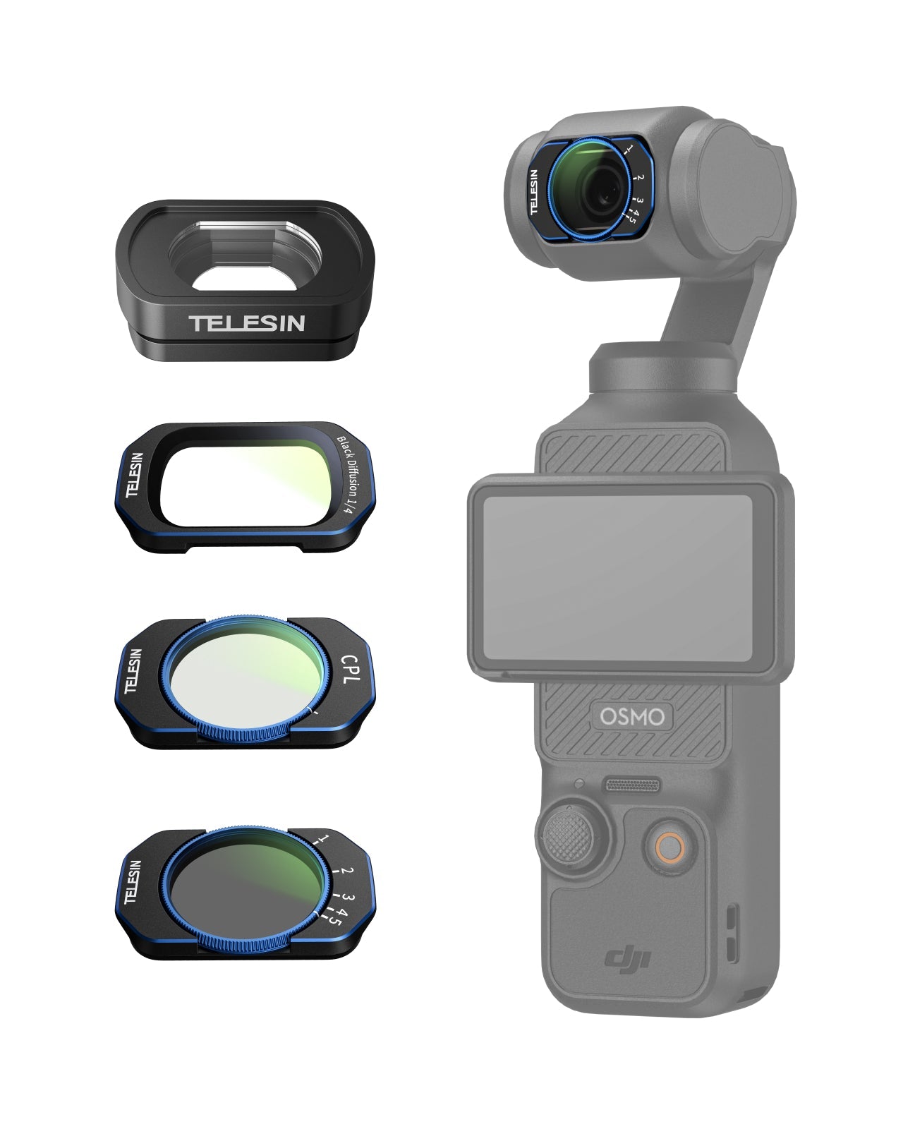 Pocket 4/3 Filter Kit (CPL+VND+1/4 Black Mist+Wide Angle Lens)