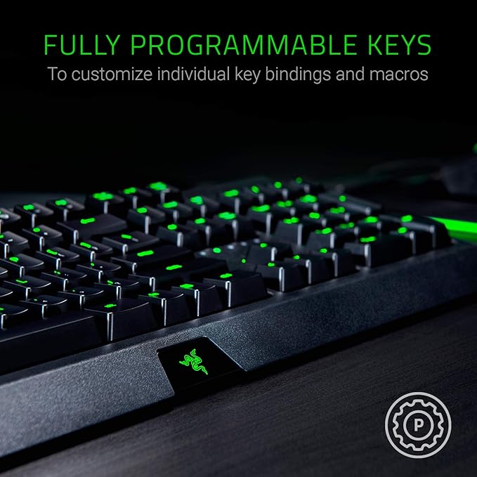 Razer BlackWidow Standard Edition Mechanical Gaming Keyboard - RGB Backlit, Green Switches, 104 Keys, Wired USB
