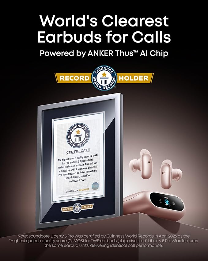 Anker Liberty 5 Pro True Wireless Earbuds: AI Noise Cancellation, Crystal-Clear Calls, Long Battery Life