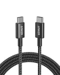 USB-C to USB-C Cable (6ft, Braided, 100W) Black