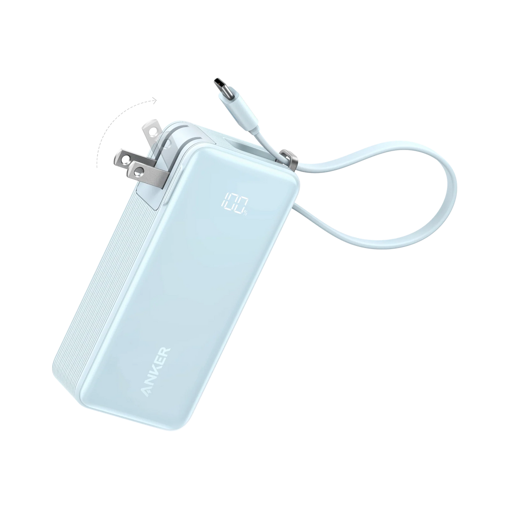 Anker 30W Power Bank 10000mAh, 3-in-1 Portable Charger with Built-In Cables for iPhone & Android