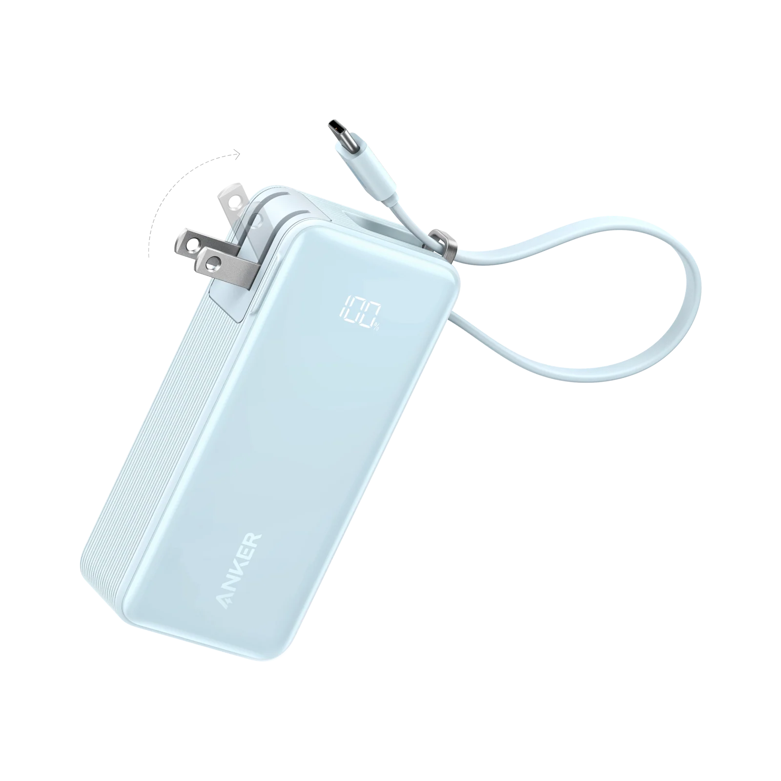Anker 30W Power Bank 10000mAh, 3-in-1 Portable Charger with Built-In Cables for iPhone & Android