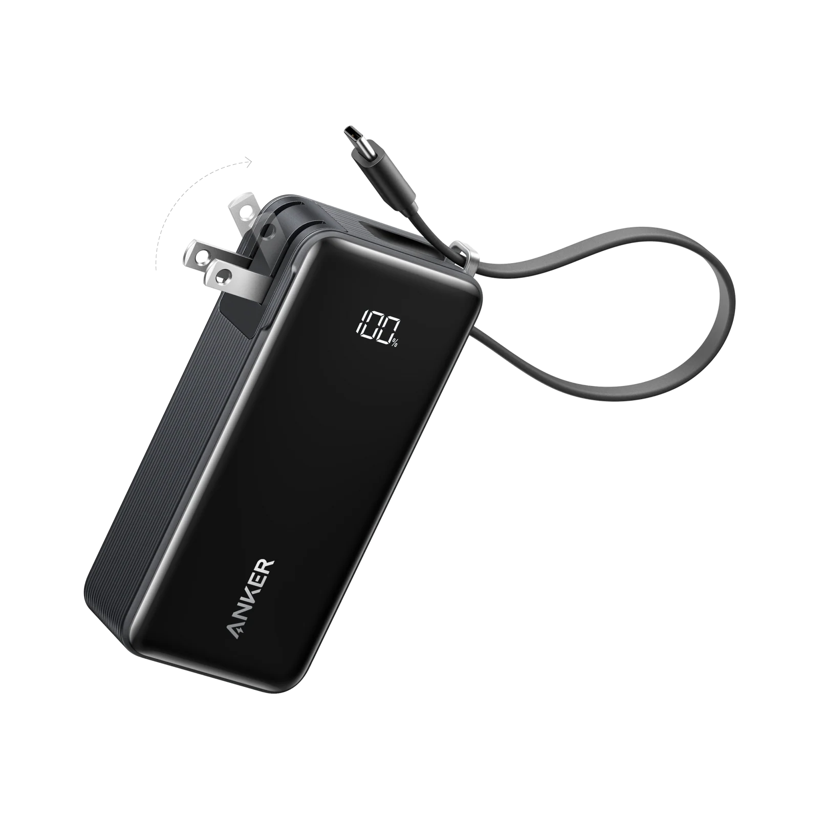 Anker 30W Power Bank 10000mAh, 3-in-1 Portable Charger with Built-In Cables for iPhone & Android