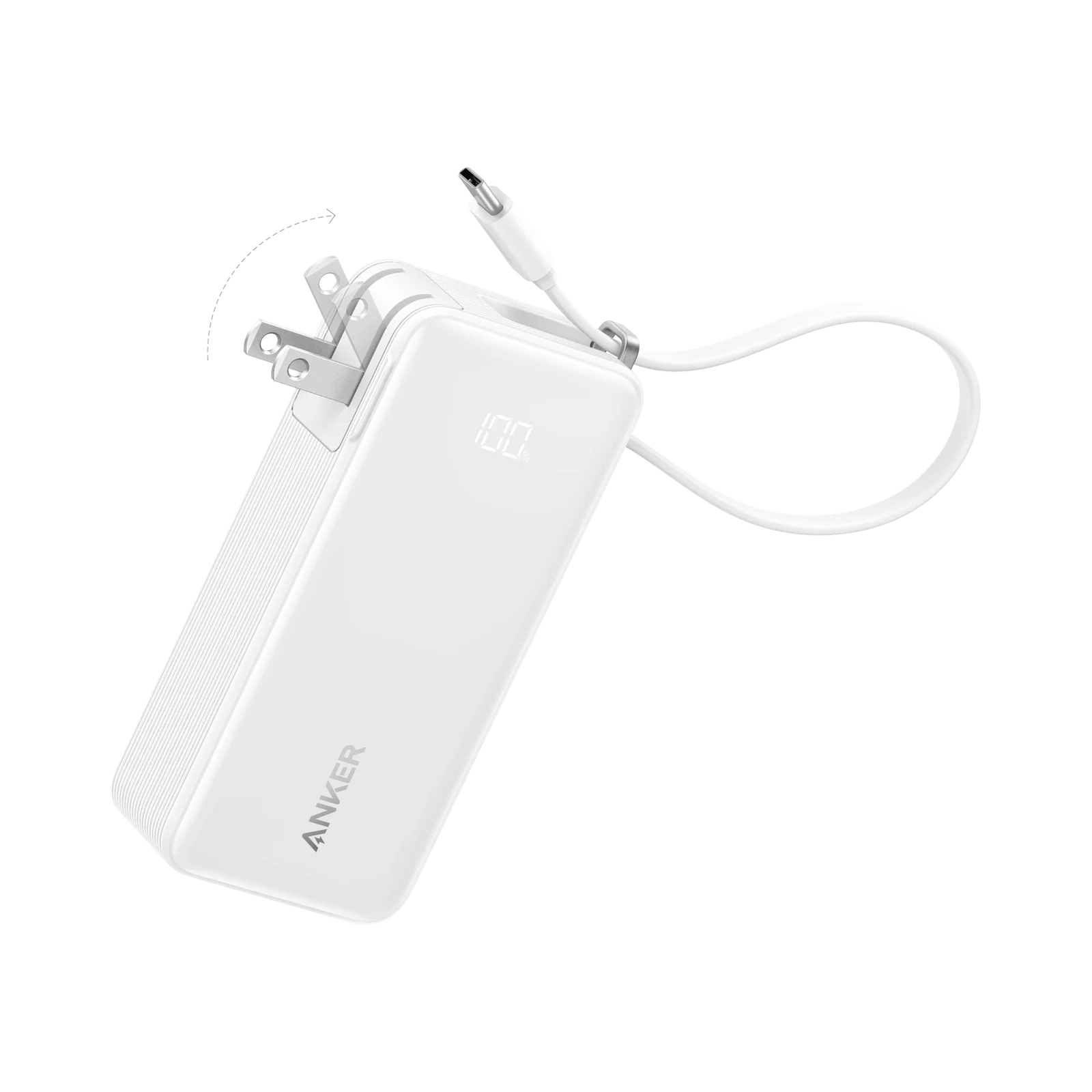 Anker 30W Power Bank 10000mAh, 3-in-1 Portable Charger with Built-In Cables for iPhone & Android