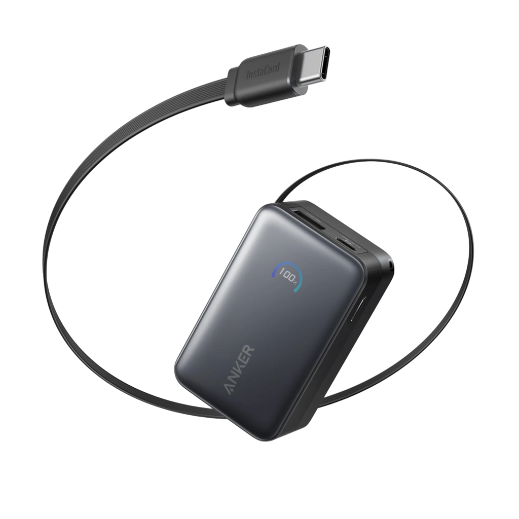 Anker A1638 10000mAh 45W Fast Charging Power Bank with Built-in Retractable Cable