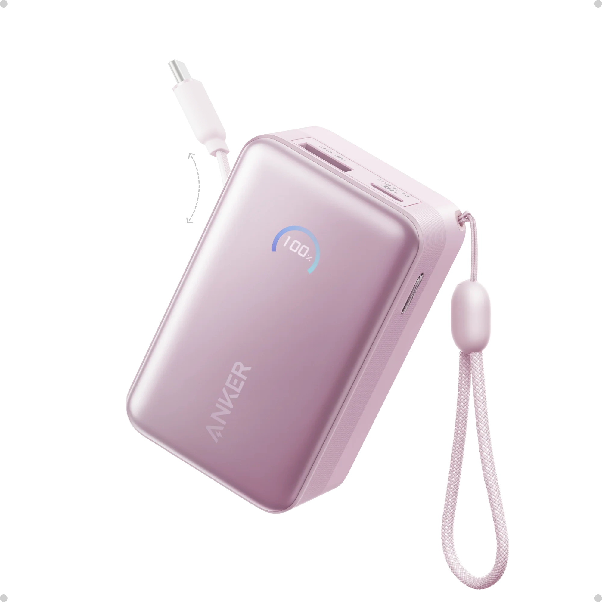 Anker A1638 10000mAh 45W Fast Charging Power Bank with Built-in Retractable Cable