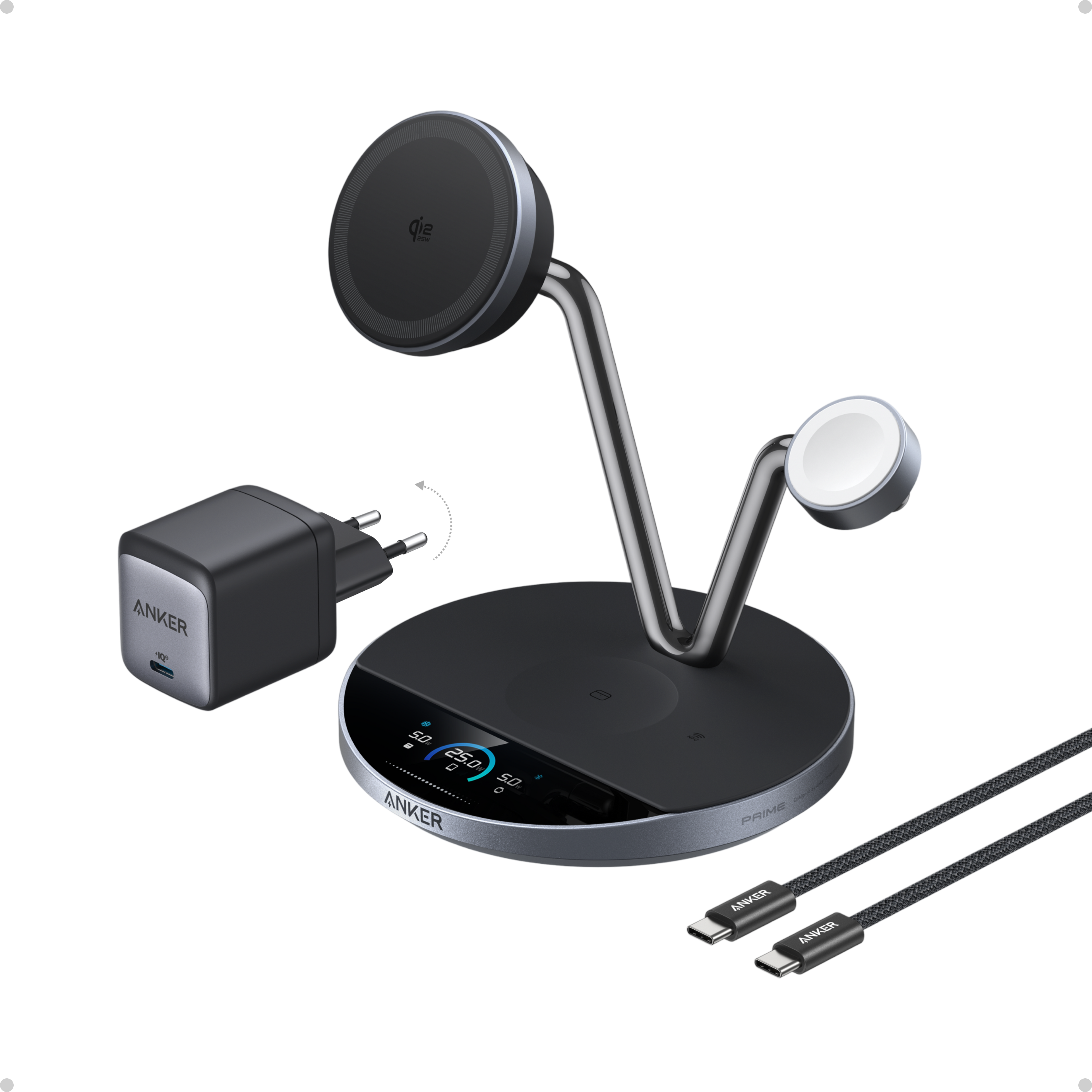 Station de charge sans fil Qi2 Anker Prime (3-en-1)