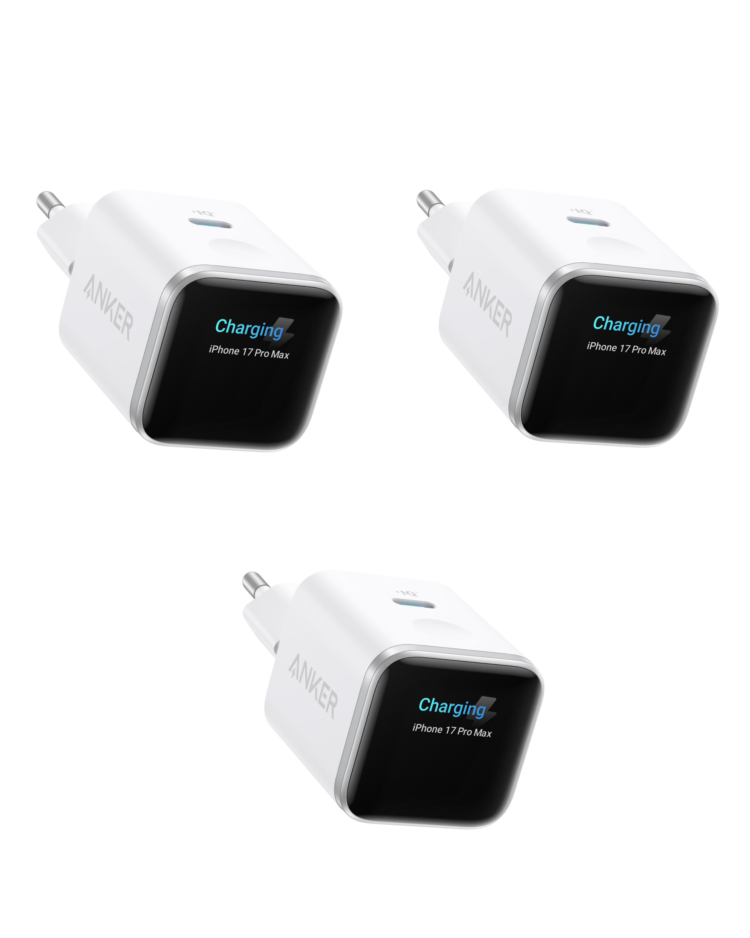 Inteligentna ładowarka z wyświetlaczem Anker Nano 45 W (3-Zestaw)