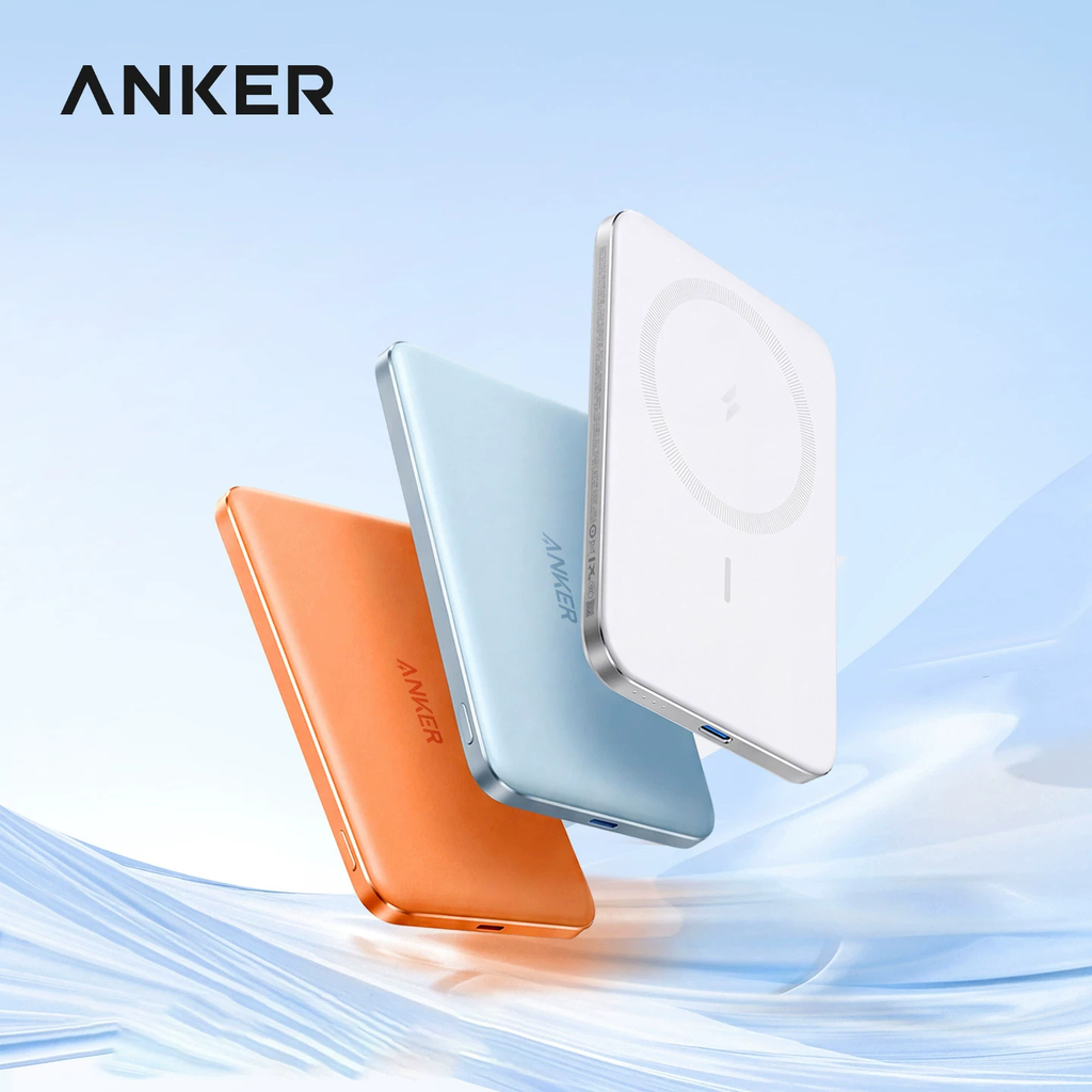Anker Air 15W Magnetic Wireless Power Bank, Slim MagSafe-Compatible Portable Charger