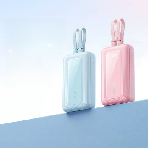 Anker Zolo Power Bank 20000mAh 45W, Portable Charger with Dual Built-In USB-C Cables