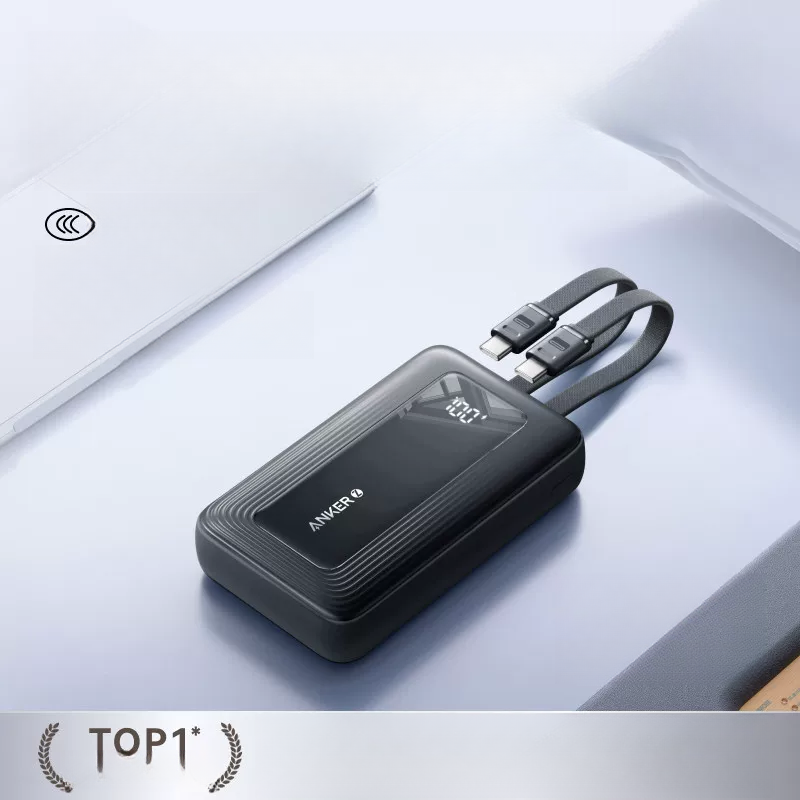 Anker Zolo Power Bank 20000mAh 45W, Portable Charger with Dual Built-In USB-C Cables