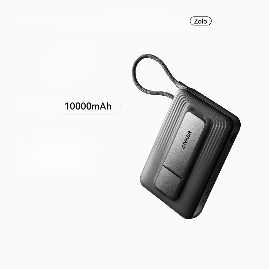 Anker Zolo 45W Power Bank 10000mAh, Slim Portable Charger with Retractable USB-C Cable & Smart Display