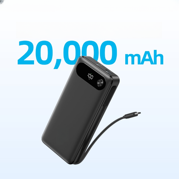 Anker Power Bank 45W with Built-In USB-C Cable, Portable Charger for Phones & Laptops