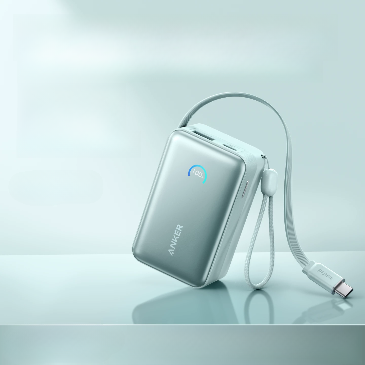 Anker Nano A1638 45W Power Bank 10000mAh, Energy Pod with Retractable USB-C Cable
