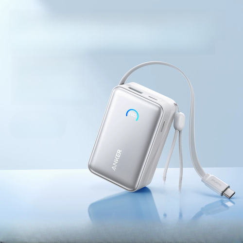 Anker Nano A1638 45W Power Bank 10000mAh, Energy Pod with Retractable USB-C Cable