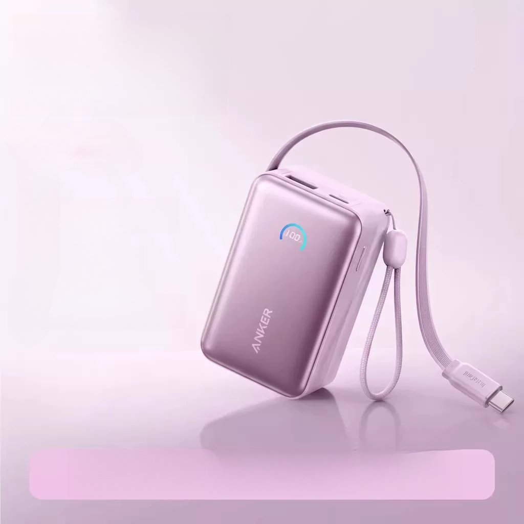 Anker Nano A1638 45W Power Bank 10000mAh, Energy Pod with Retractable USB-C Cable