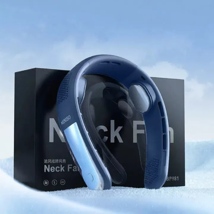 MINISO 2026 Portable Neck Fan - Hands-Free USB Rechargeable Personal Cooling Device
