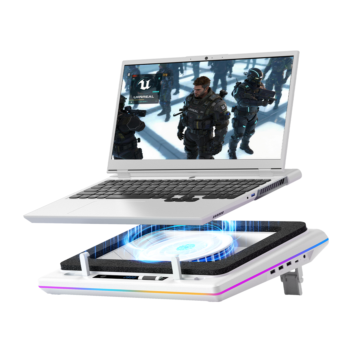 llano V12 RGB Laptop Cooling Pad（white）