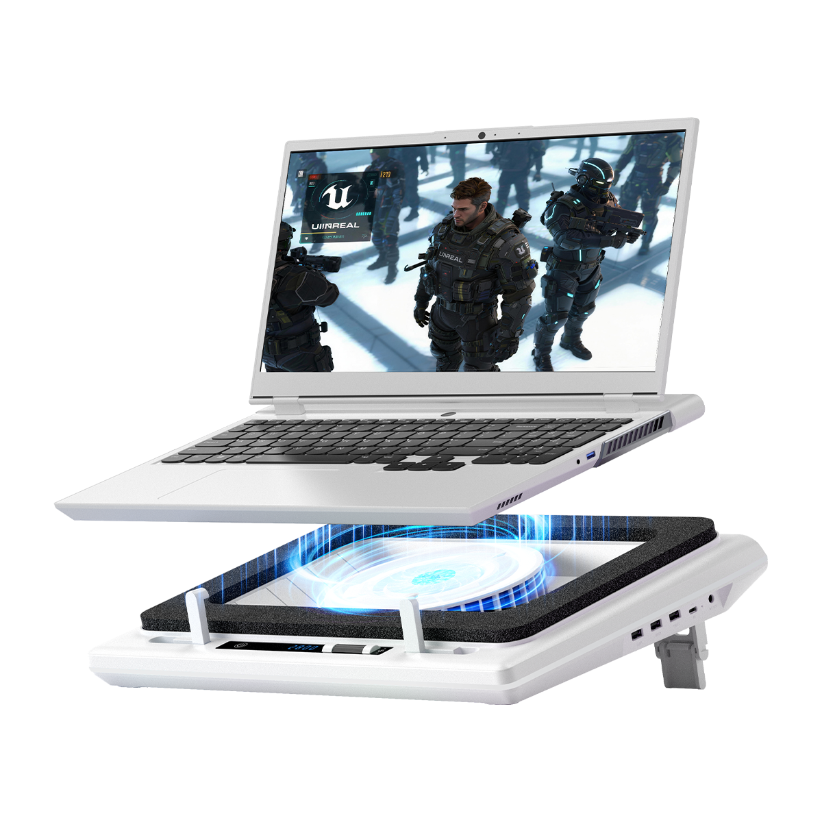 llano V12 Laptop Cooling Pad(No RGB,White)