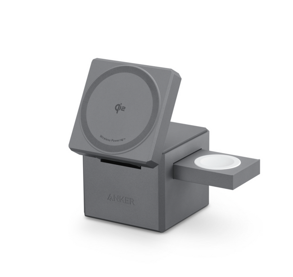 Anker 3-in-1 Magnetic Wireless Charger - MagSafe & Apple Watch Compatible, 15W Fast Charge