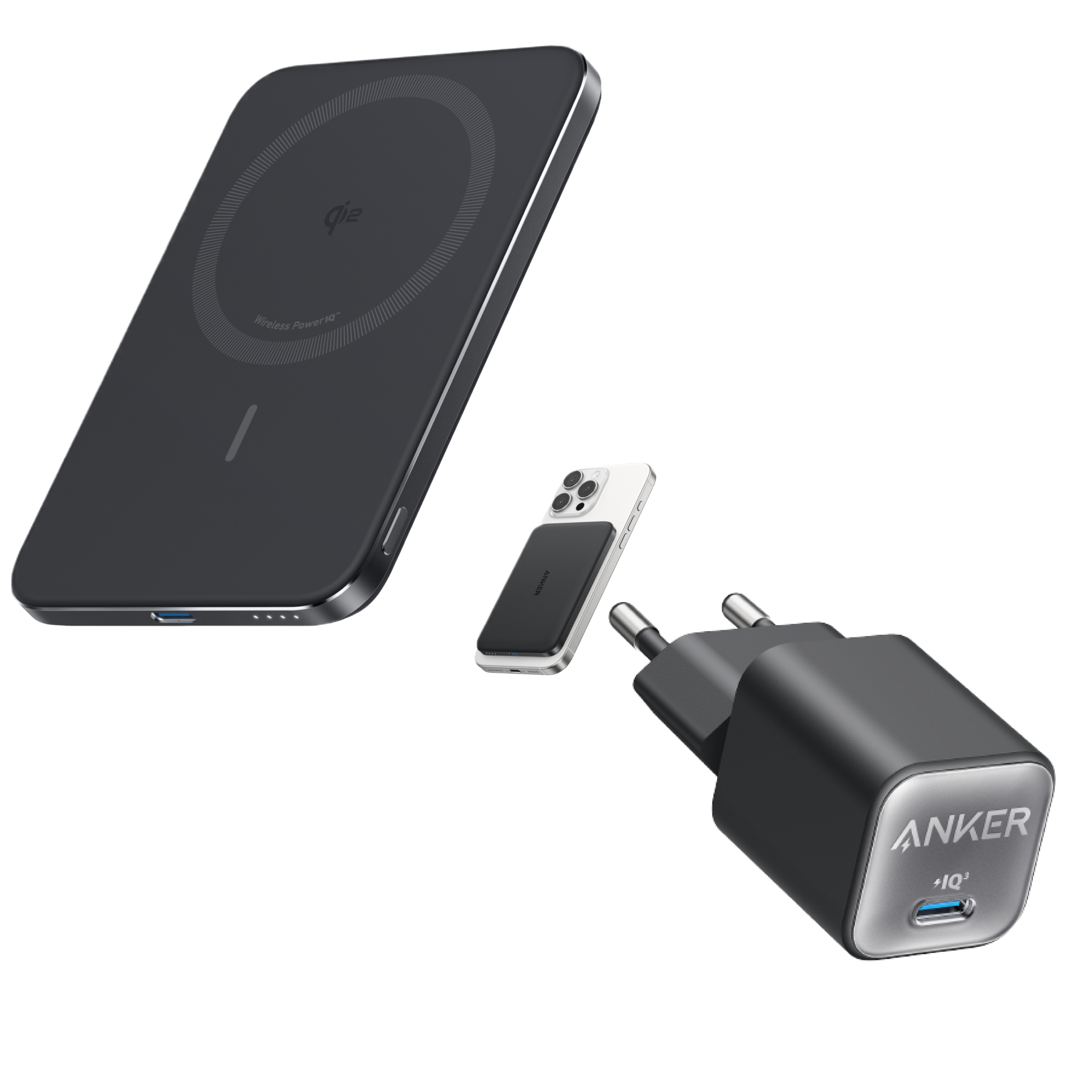 Powerbank Anker Nano (5 000mAh, MagGo, smukła konstrukcja) i Ładowarka Anker 511 (Nano 3, 30 W)
