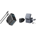 Cube 3-en-1 MagSafe Anker + Anker Chargeur Bloc USB-C 100 W Max 3 Ports