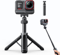 llano 16" Magnetic Action Camera Tripod for Insta 360 Ace pro 2/1, X5, X4, Mini Tripod with Magsafe Quick Release Adapter, Small Selfie Stick, 360° Ball Head, Portable, Lightweight, Black