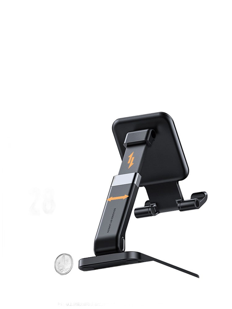 UGREEN Metal Phone Stand for Desk - Adjustable Height & Angle, Foldable Tablet Holder for Live Streaming, Office, Bedside - Universal Compat