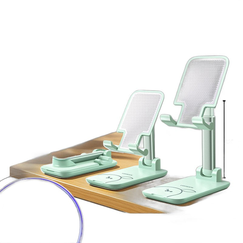 UGREEN Metal Phone Stand for Desk - Adjustable Height & Angle, Foldable Tablet Holder for Live Streaming, Office, Bedside - Universal Compat