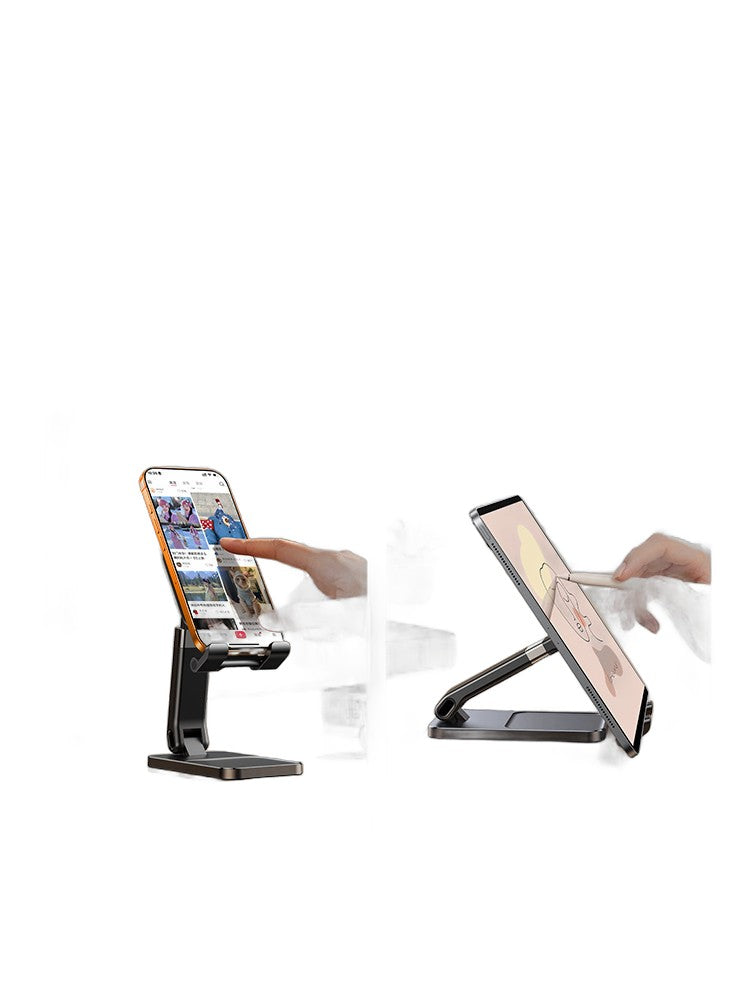 UGREEN Metal Phone Stand for Desk - Adjustable Height & Angle, Foldable Tablet Holder for Live Streaming, Office, Bedside - Universal Compat